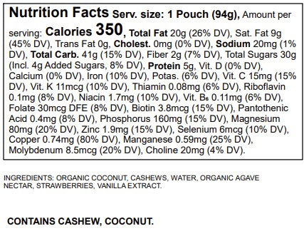ingredients and nutritional facts for strawberry liquid thickened beverage
